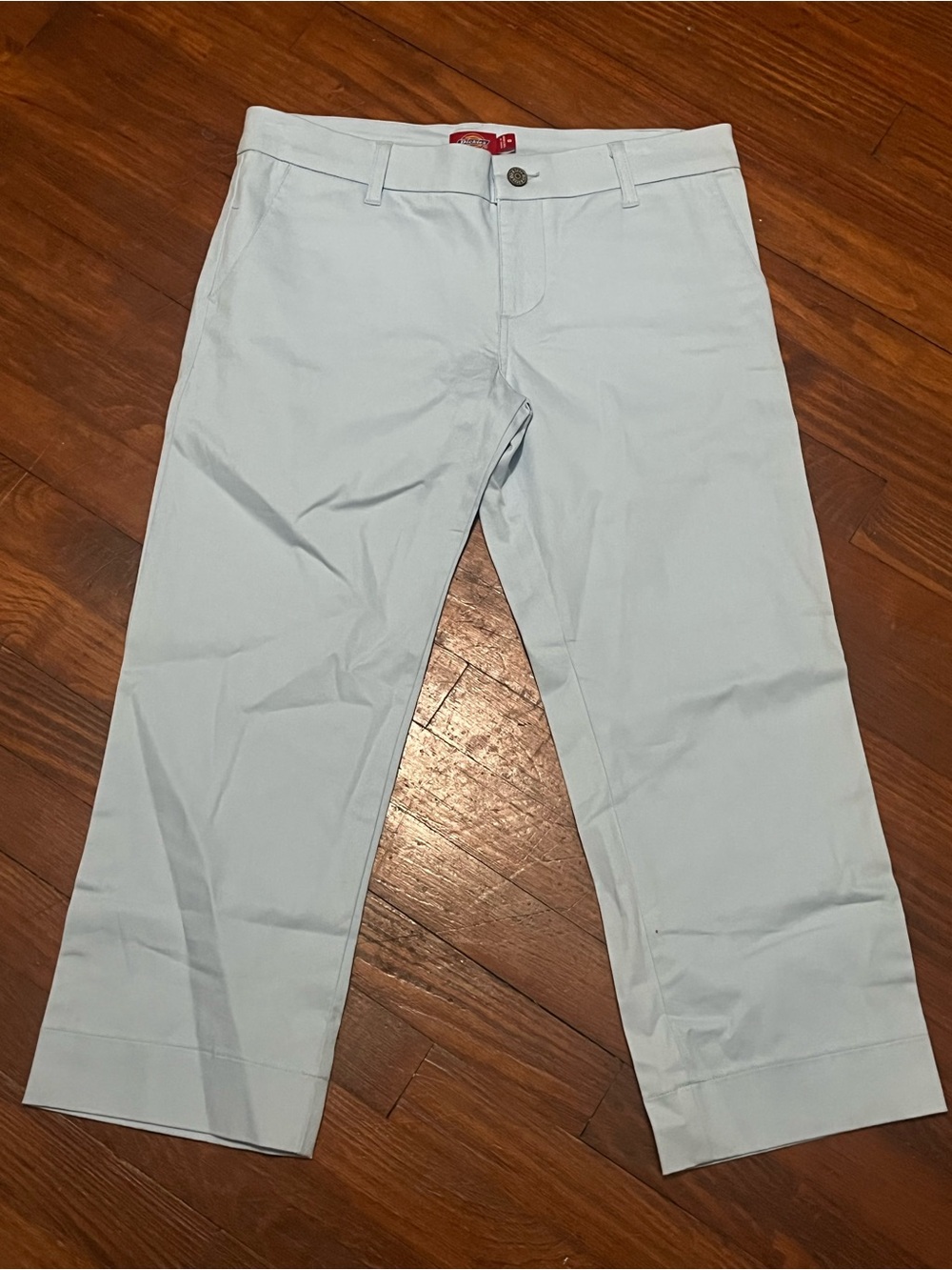 Dickies Women's Light Blue Cropped Chino Pants Size 9